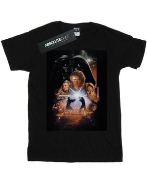 Star Wars Episode Iii Movie Poster T-Shirt Cotton - Black