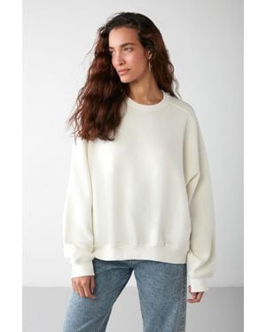 Grimelange Oversized Crew Neck Sweatshirt - White