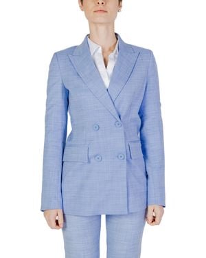 Sandro Ferrone Double Breasted Blazer Linen - Blue