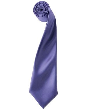 PREMIER Plain Satin Tie (Narrow Blade) (Pack Of 2) - Purple