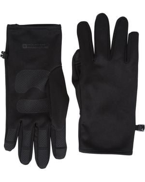 Mountain Warehouse Nano Fleece Lined Grip Gloves Water Resistant Glove - Black