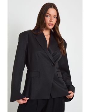 Boohoo Slouchy Oversized Blazer - Black