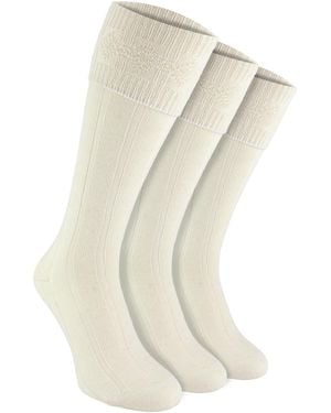 Sock Snob 3 Pack Wool Kilt Socks - White