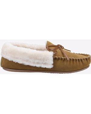 Cotswold Sopworth Moccasin Slippers - White