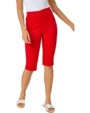 Roman Stretch Knee Length Pedal Pusher - Red