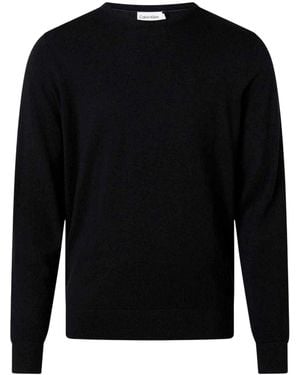 Calvin Klein Merino Wol Trui - Zwart