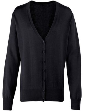 PREMIER Ladies Cotton Acrylic V Neck Cardigan - Blue