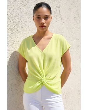Roman Petite Twist Hem Top - Yellow