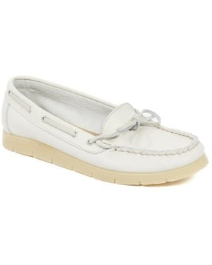 Jones Bootmaker Penella Hand-Stitched Leather Moccasins - White