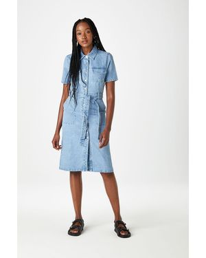 Urban Bliss Haiti Denim Midi Shirt Dress - Blue