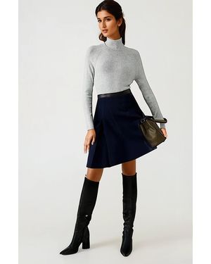 Secret Label Ribbed Turtle Neck Fine Knit Jumper - Blue