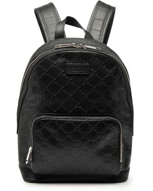 Gucci Pre-Owned Ssima Backpack - Black