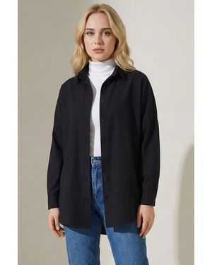 Bigdart Relaxed Fit Poplin Shirt With Button Closure - Blue