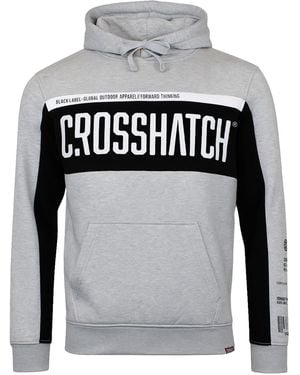 Crosshatch Panel Hoodie Cotton - Grey
