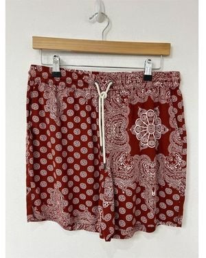 Another Influence P Drawstring Paisley Bermuda Shorts - Red