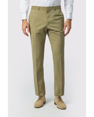 Ted Baker Flat Fronted Slim Fit Suit Trousers - Green