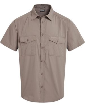 Craghoppers Kiwi Ii Short-Sleeved Shirt (Pebble) - Brown