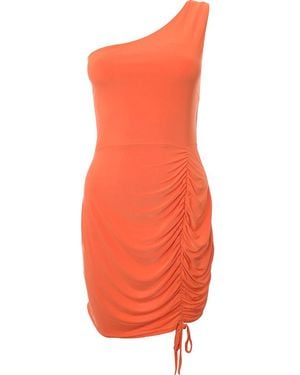 I Saw It First One Shoulder Ruched Front - Orange