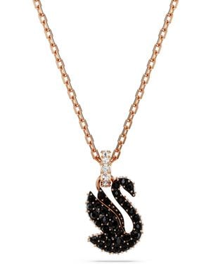 Swarovski 'Swan' Plated Metal Necklace - Metallic