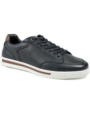 Jones Bootmaker Salvo Premium Leather Lace Up Trainers - Blue