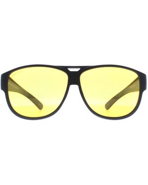 Montana Aviator Matte Polarized Fo6 Fit Over Glasses Night Driving Sunglasses - Yellow