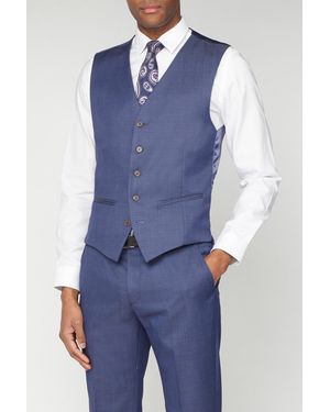 Scott Plain Pindot Waistcoat - Blue