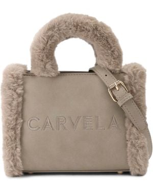 Carvela Kurt Geiger Frame Micro Fur Bag - Grey