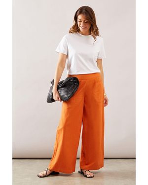 Wallis Linen Mix Pocket Trouser - Orange