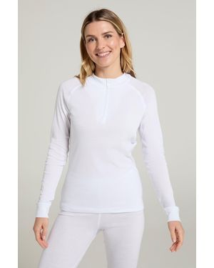Mountain Warehouse 'Talus' Base Layer Top Half Zip Thermal Long Sleeved Tee - White