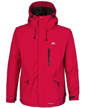 Trespass Corvo Hooded Full Zip Waterproof Jacket/Coat - Red