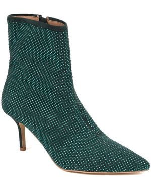 Jones Bootmaker Jewelled Leather Heeled Boots - Green