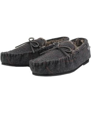 Dunlop Moccasin Slippers With Memory Foam - Black