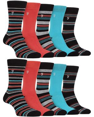Farah 10 Pair Multi-Pack Bright Bamboo Socks - Blue