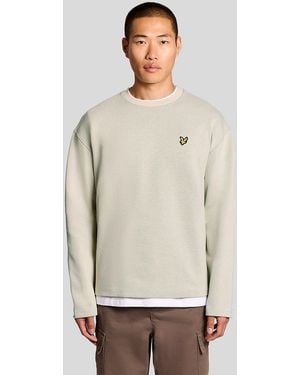 Lyle & Scott Raised Jacquard Crew Neck Sweatshirt - Grey