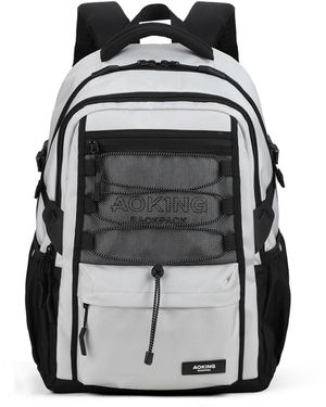 Aoking Rugzak Uniseks Light Grey - Zwart