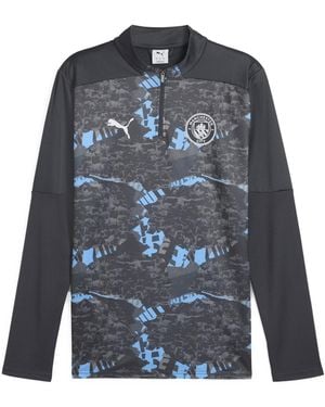 PUMA Manchester City Pre-Match Quarter-Zip Top - Blue