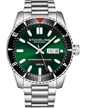 Stuhrling Swiss Automatic Datemaster Heritage 1004 44Mm Watch - Grey