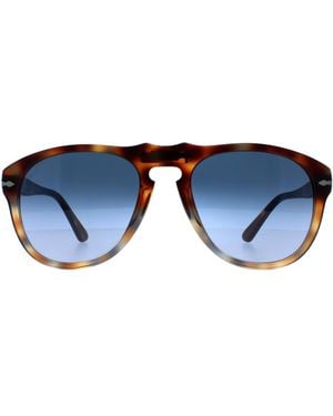 Persol Aviator Tortoise Spotted Azure Gradient Po0649S - Blue