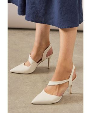 Wallis Court Heel Mid Stiletto Pointed Toe Day To Night Synthetic - Blue
