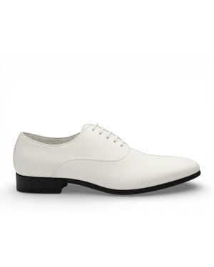 Infinity Leather Formal Patent Pu Oxford Dress Brogue Shoes Faux Leather - White