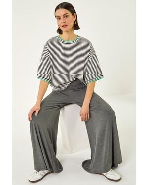 Roman Gathered Waist Wide Leg Trouser - Grey
