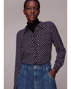 Whistles Dotted Spot Print Shirt - Blue