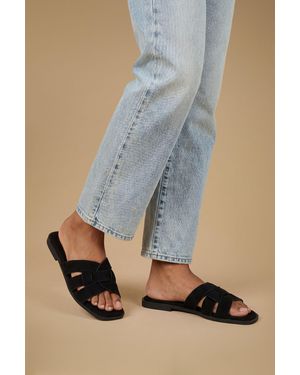 Good for the Sole Farah Faux Suede Comfort Sliders - Blue