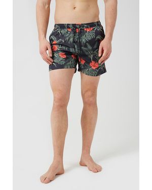 Brave Soul Printed Swim Shorts - Blue
