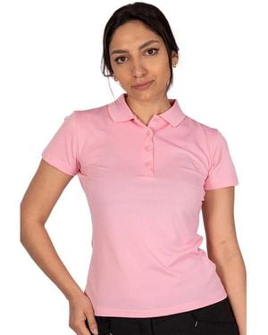 Island Green Ladies Classic Micro Pique Golf Polo Shirt (Candy) - Pink
