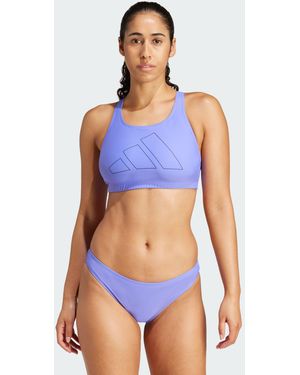 adidas Originals Big Bars Y-Back Bikini Top - Blue