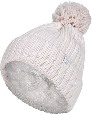 Sherpa Lined Beanie Women Heat Holders Ladies Ribbed Cuffed