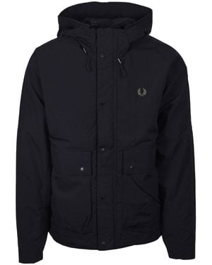 Fred Perry Cropped Ripstop Parka Cotton - Blue