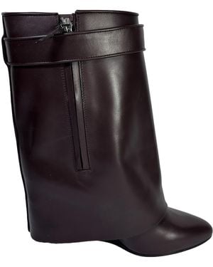 Givenchy Shark Lock Wedge Mid-Calf Boots - Black
