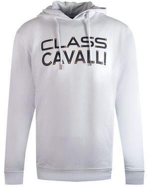 Roberto Cavalli Reverse Logo Hoodie Cotton - Grey